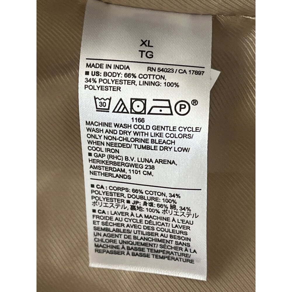 Banana Republic Classic Trench Coat Womens XL Classic Double Breasted Khaki - Picture 11 of 11